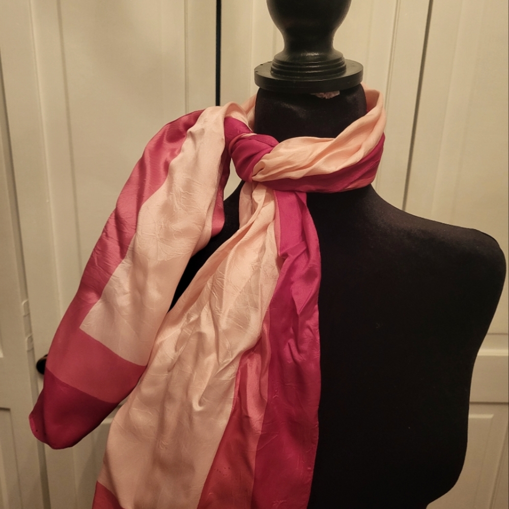 Elegant Pink Satin Scarf Feminine Coquette Valentine's Day